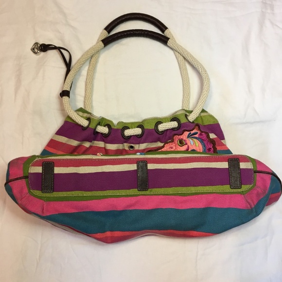 Brighton Colourful Seahorse Beach Maxi Woven Tote Bag - Picture 5 of 16